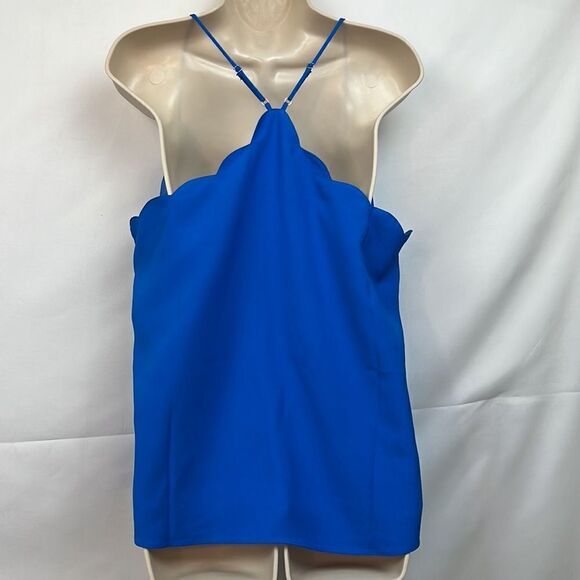 J. Crew Factory Blue Scalloped neck camisole NWT size 14 - Picture 7 of 13